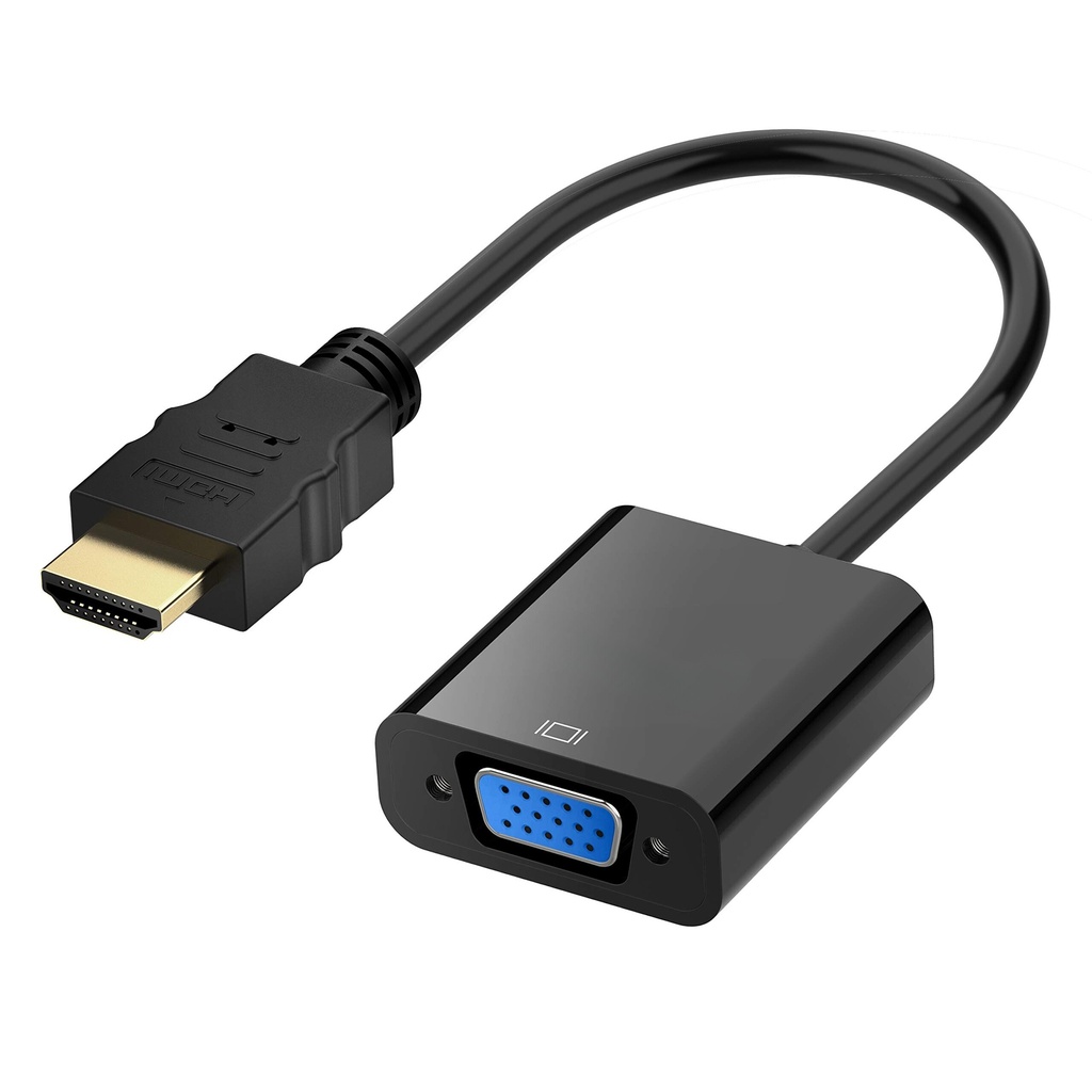 HDMI to VGA Adapter 1080p with Audio Cable (Male to Female) Compatible Desktop, Laptop, PC, Monitor, Projector, HDTV, Chromebook, Raspberry