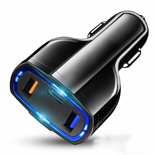 [RU4-C4-H26] USB Car Charger, 3.0 Fast Charging 3 Port Cigarette Lighter Adapter